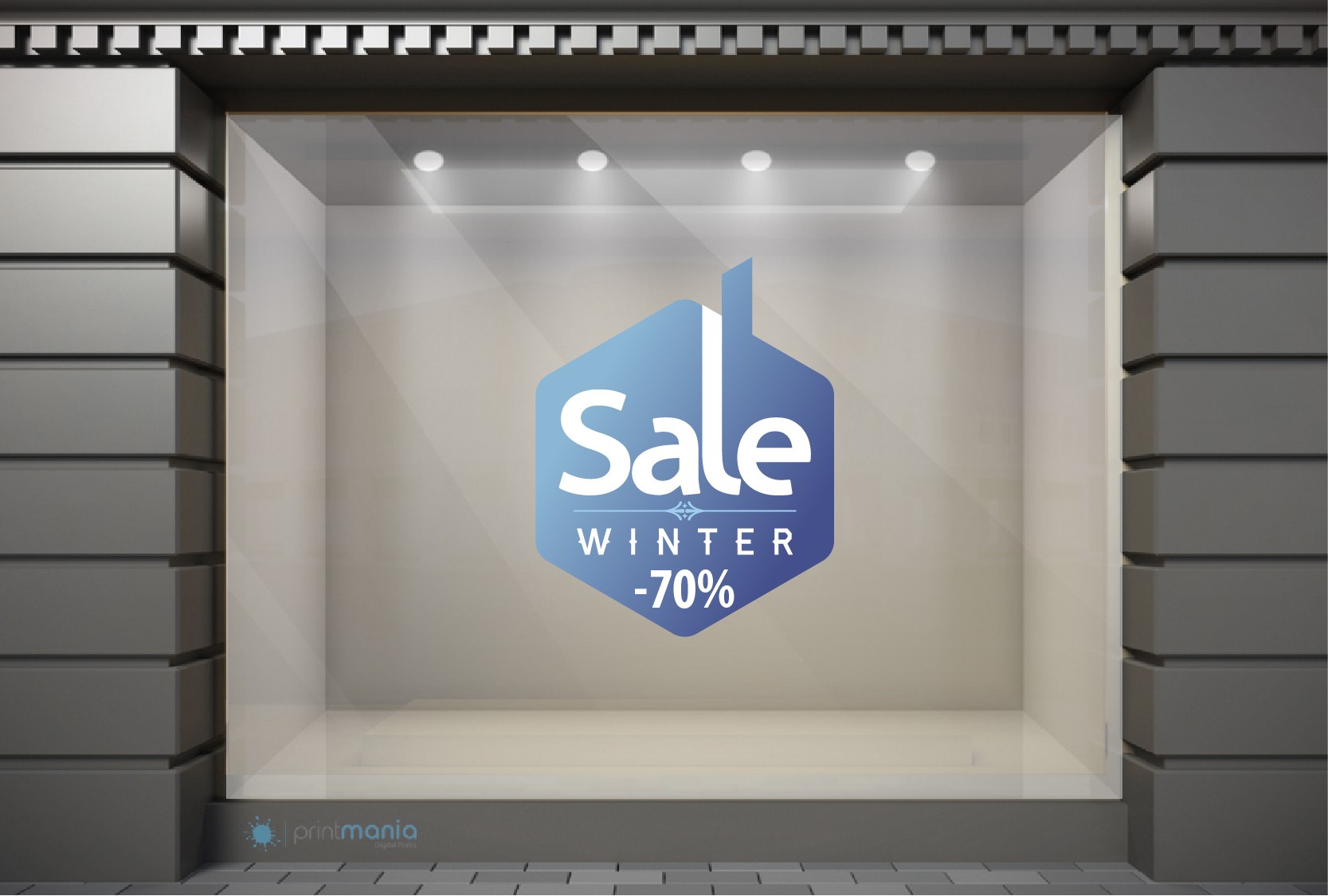 WSL013 Αυτοκόλλητα Βιτρίνας / Τοίχου - Χειμωνιάτικες Εκπτώσεις Winter Sale με Ποσοστό